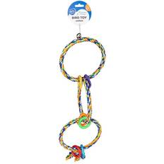 Duvo+ Rope Bird Swing with 3 Rings 52x16x4 cm
