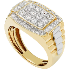 Macy's White Gold Rings Macy's Cluster Two Tone Ring - Gold/White Gold/Diamonds