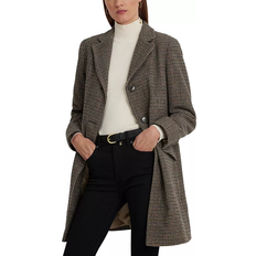 Ralph Lauren Outerwear Ralph Lauren Women's Single Breasted Walker Coat - Merlot Houndstooth