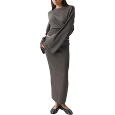 Gina Tricot Knitted Metallic Skirt - Falcon
