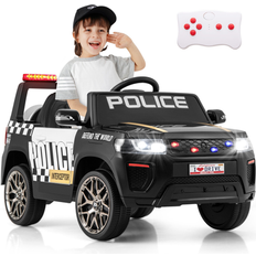 Costway Kids Ride On Police Car 12V 7A Battery Powered Cop Car