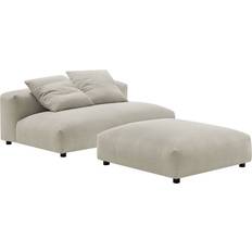 modway Solace Modular Loveseat Linen Sofa 90.6" 4pcs 2 Seater