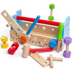 Bigjigs Toy Tools Bigjigs 18 Piece Wooden Workbench Toy