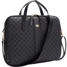 Women - Zipper Briefcases River Island Embossed Monogram Laptop Bag - Black