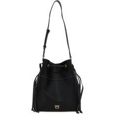 Schwarz Beuteltaschen Pinko Leather Shoulder Bag - Black/Gold