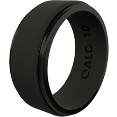 Men Rings Qalo Polished Step Edge Silicone Ring - Black