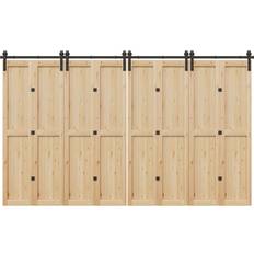 Black Sliding Doors vidaXL Hardware Kit 366 cm Steel Black Sliding Door (x)