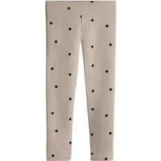 H&M Brushed-Inside Leggings - Beige/Spotted (1193333028)