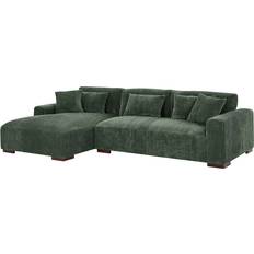 Wade Logan Asyiah Green Corduroy Sofa 114.5" 3 Seater