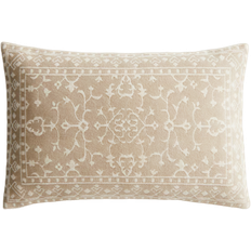 H&M Patterned Cotton Canvas Cushion Cover White, Beige (60x40cm)