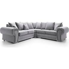 Corner Sofas - Grey Abakus Direct Verona Light Grey Sofa 245cm 5 Seater