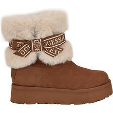 Guess Dam Ankelboots Guess Denla Cold Weather Faux Fur Cozy Booties - Medium Brown