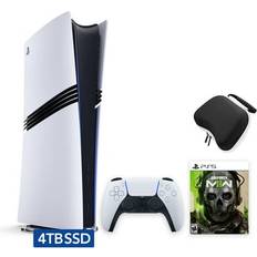 Sony Hyper-Tech (Record S/N) PlayStation 5 Pro Upgraded 4TB Digital Edition Call of Duty Modern Warfare II Bundle and Mytrix Controller Case White Flagship Pro PS5 4TB PCIe SSD Gaming Console