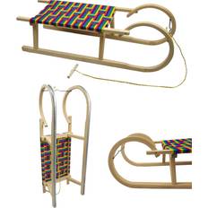 Tygleksaker Vinterleksaker Bambiniwelt Wooden Sledge with Pull Rope