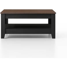 Lark Manor Weddel Basilico Matt Black/Dusty Walnut Coffee Table 34.8x34.8"