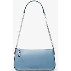 Michael Kors Väskor på rea Michael Kors Medium Leather Chain-Link Pochette - Blue