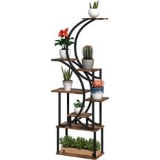 Planters Accessories OutSunny Plant Stand Indoor 8 Tier 62 S-Shaped Plant Shelf