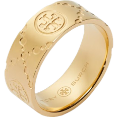 Stainless Steel Rings Tory Burch T Monogram Ring - Gold