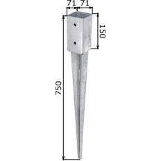 Ground Anchors & Column Shoes Alberts Einschlaghülse 750mm für verschiedene Pfostenstärken 70/70mm