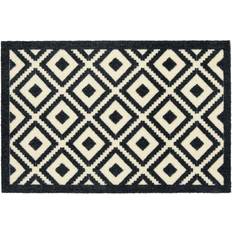 Dunelm Marvel Geometric & Washable Doormat White, Black 50x75cm