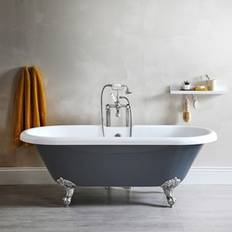Grey Freestanding Bathtubs Hudson Reed Stone Grey Traditional Bathroom 1795mm x 785mm