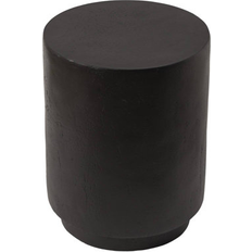 Latitude Run 14 Inch Wide Round In Fiberstone Black Outdoor Side Table