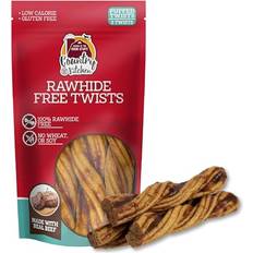 Dog Treat Rawhide Free Twists Beef 3 Treats