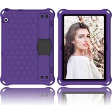 Huawei MediaPad T5 Honeycomb Skin Fodral Lila Svart