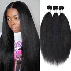 Hair Wefts Poyonagrn Kinky Straight Bundles 18 20 22 Inch 12A 3 Bundles
