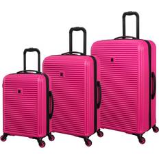 IT Luggage Hard Suitcase Sets IT Luggage Shutter Pink Yarrow 4 Wheel 3Pc Suitcase Set