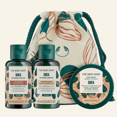 The Body Shop Shea Shampoo Conditioner Mini 60ml Hair Scalp Scrub 50ml Pouch Set