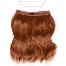 Real Hair Clip-On Extensions Lullabellz Womens 18" 1 Piece Halo Brushed Out Hidden Wave Extensions - Mixed Auburn - One Size