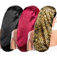 Knomo 3 Pcs Long Silky Sleep Bonnet for Hair Care