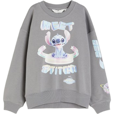 H&M Oversized Sweatshirt - Grey/Lilo & Stitch (1208575004)