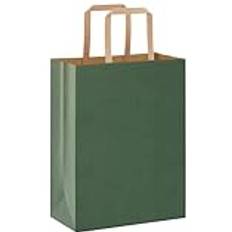 vidaXL Paper Bags 250 pcs with Handles Green 21x11x28 cm