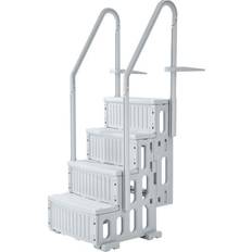 Pool Ladders VEVOR 4-Step Grey Pool Ladder of Double Handrails Supports 400 lb for 48-54 In Pool