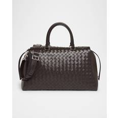 Weekend Bags Bottega Veneta Intrecciato Leather Weekender Duffel Bag - Silvernat