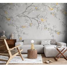Yellow Wall Decor Art for the Home Blossom Trail Yellow Print To Order Fixed Size Mural Wall Decor