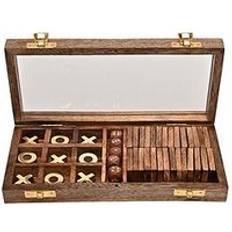 Harvey Makin Harvey Makin Dominoes Tic Tac Toe & Dice Set Brown Wood