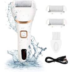 STOYOTU Electric Foot File Rechargeable Waterproof Hard Skin Remover with 3 Rollers and 2 Speeds