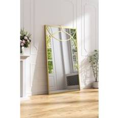 Living and Home 66cm W x 114cm H Rectangular Metal Art Deco Mirror Wall Mirror