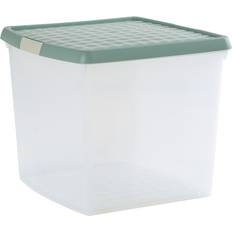 With Lid Storage Boxes Wham Clip Pack of 4 37L Boxes With Lids - Green Storage Box 4pcs