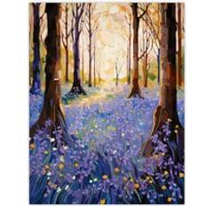 Purple Posters ARTERY8 Majestic Bluebells In Spring Wood Carpet Of Purple Flowers Unframed Wall Art Print W12 inch x H16 inch Poster