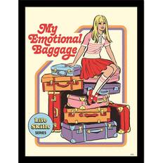 Glas Billeder Steven Rhodes My Emotional Baggage Poster 40 cm x Black Framed Art