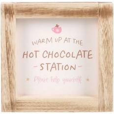 MDF Interior Details Something Different Hot Chocolate Station Wood Frame Sign One Size Decorative Item