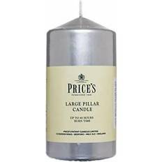 Gold Candles & Accessories Large Pillar 6 Inch Silver Candle