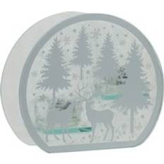 Silver Candle Holders The Christmas Gift Co Frosted Winter Scene Glass Double Tealight 14 x 6 x 16 cm Candle Holder