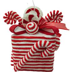 Red Christmas Tree Ornaments Candy Cane Present Red & White Christmas Tree Ornament