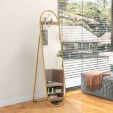 Gold Floor Mirrors Homcom Full Length 160 x 40 cm Gold Floor Mirror