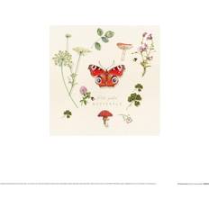 Beige Posters Summer Thornton Pili Pala Butterfly Print 30cm x White/Green/Red Poster 30x30cm
